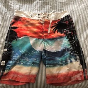American Eagle Swim Trunks Board Shorts Beach 32